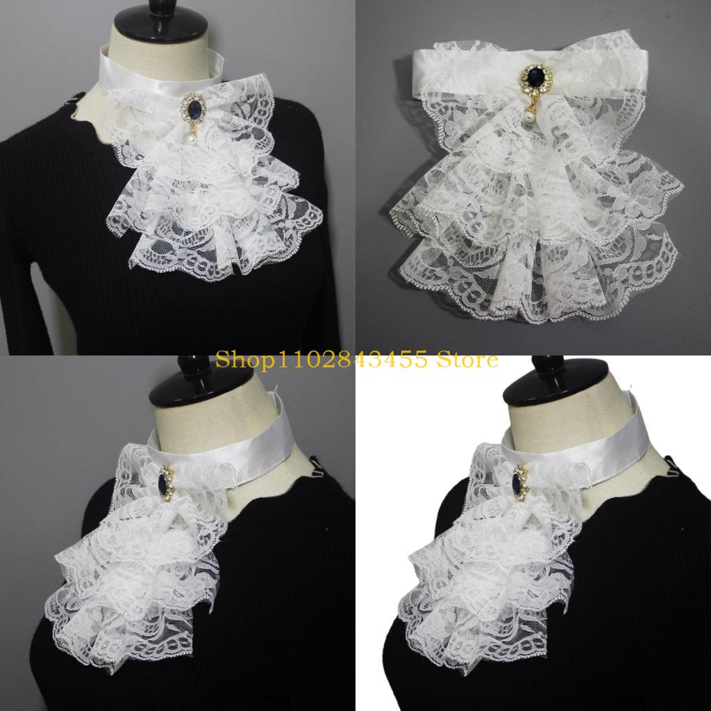 Men'S Victorian Accessories - 49MC Clown Tulle kołnierz z marszczeniem