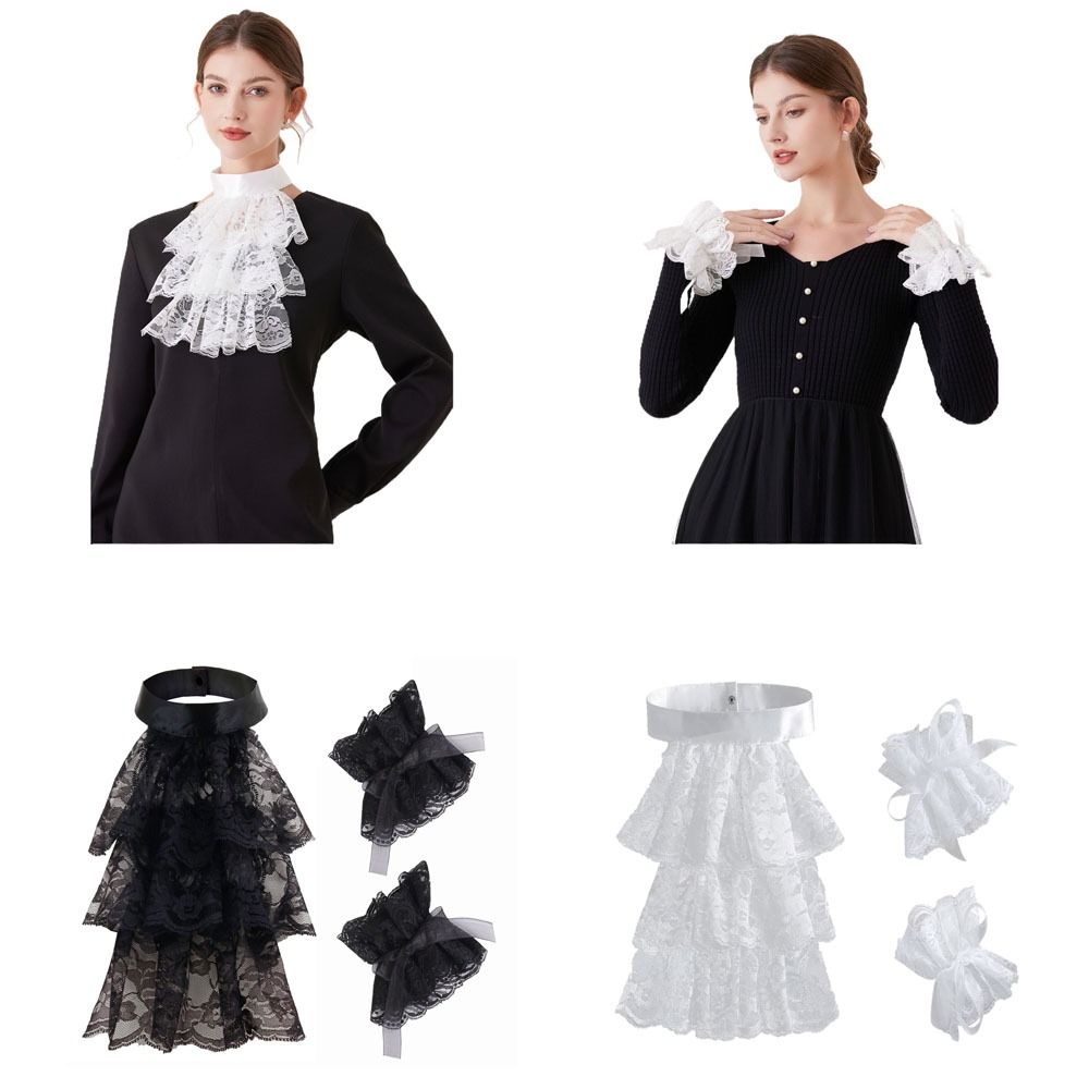 Men'S Victorian Accessories - Modny wiktoriański kołnierzyk z koronki typu