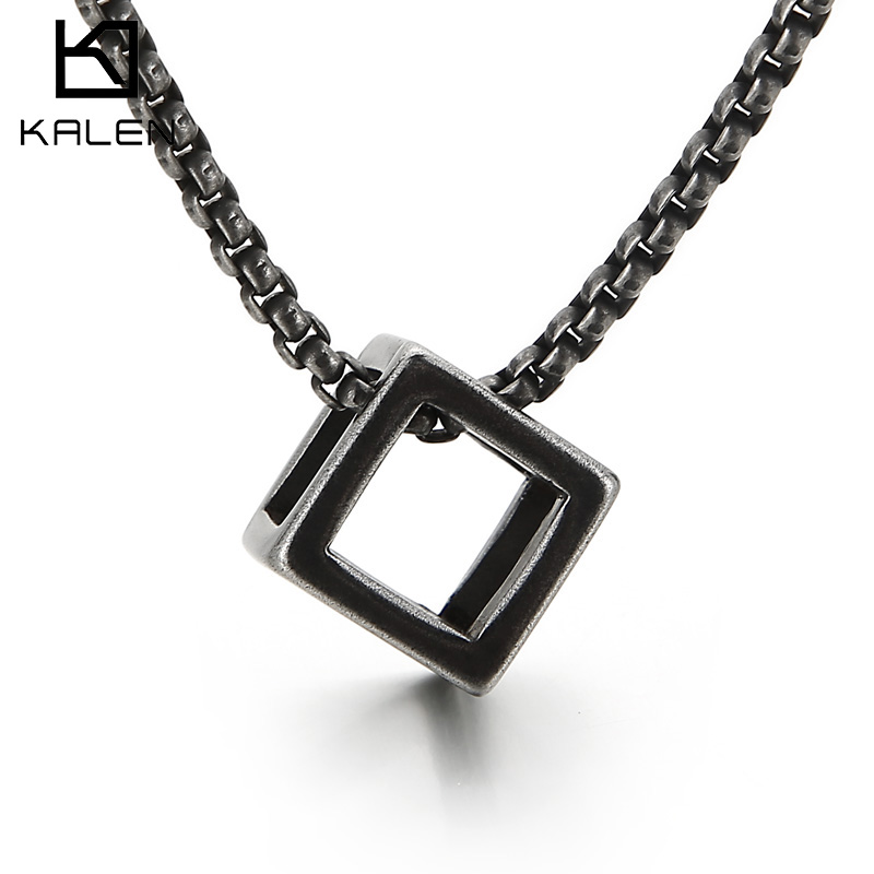 Men Accessories Rule - Kalen Trójwymiarowy kwadratowy naszyjnik Moda męska