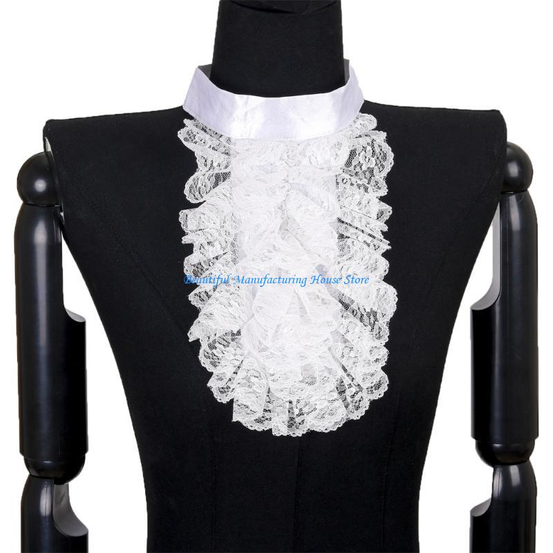 Men'S Victorian Accessories - E56A Wiktoriański koronkowy kołnierzyk z żabotem