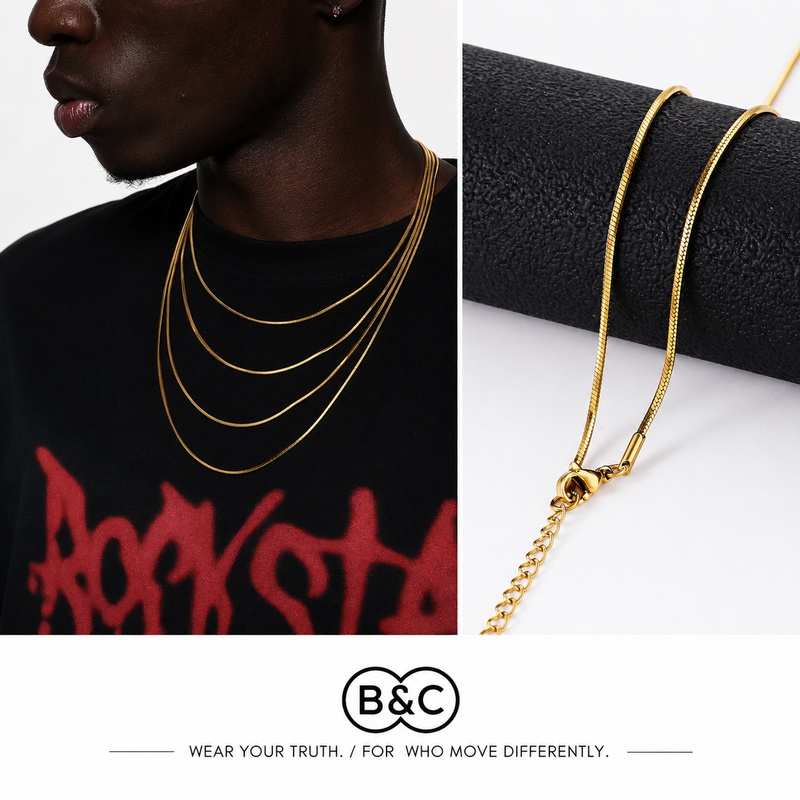 B&C 1,2 mm złoty naszyjnik męs – Men'S Accessories Chain recenzja i cena